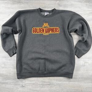 VTG Minnesota Golden Gophers Sweatshirt Mens Large Dark Grey Embroidered Y2K
